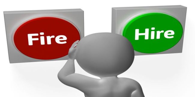 Fire Hire Buttons Show Human Resources