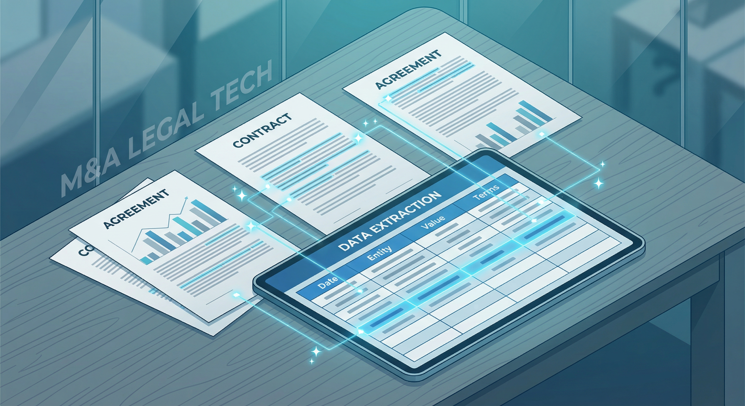 Wie Sie kritische Kennzahlen aus 50 Verträgen in einer Tabelle sehen 1 Kennzahlen aus Verträgen extrahieren: KI identifiziert und sammelt relevante Daten aus Dutzenden Dokumenten