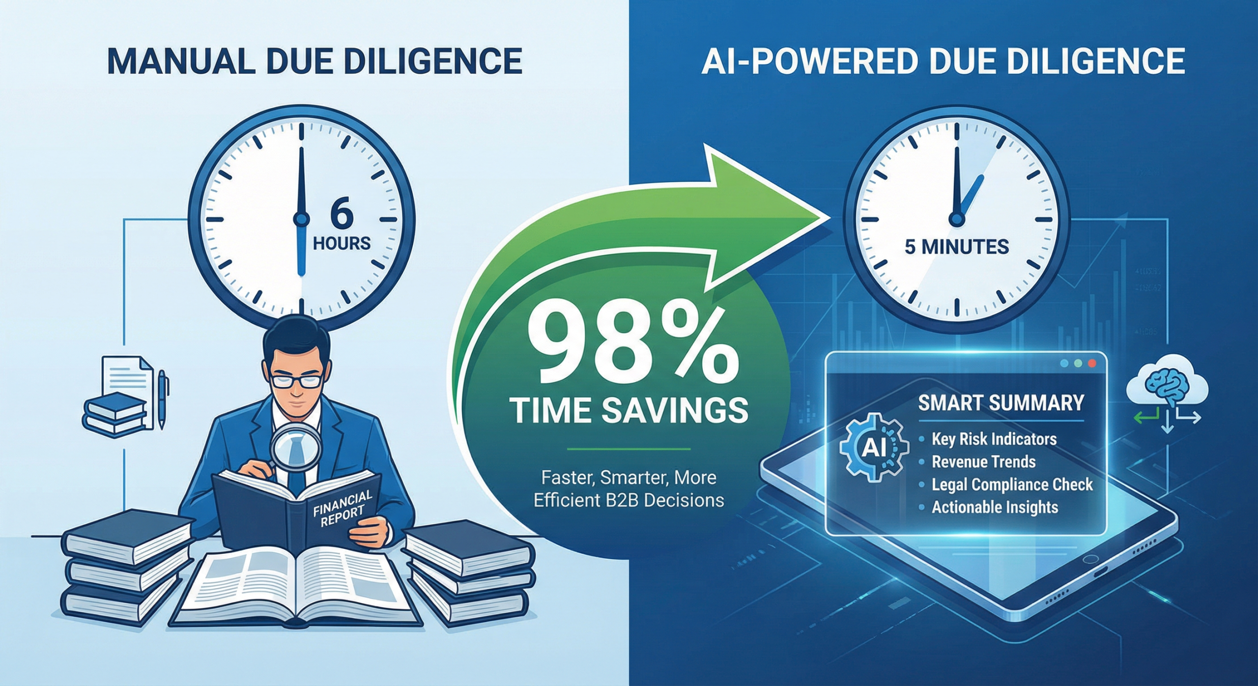 Jahresabschluss zusammenfassen: Wie Sie in 5 Minuten wissen, was in 200 Seiten steht 2 Zeitersparnis beim Jahresabschluss zusammenfassen: 6 Stunden manuell vs. 5 Minuten mit docuKI-Summary