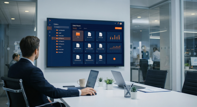 Datenraum einrichten – professionelles Setup am Bildschirm mit übersichtlicher Ordnerstruktur