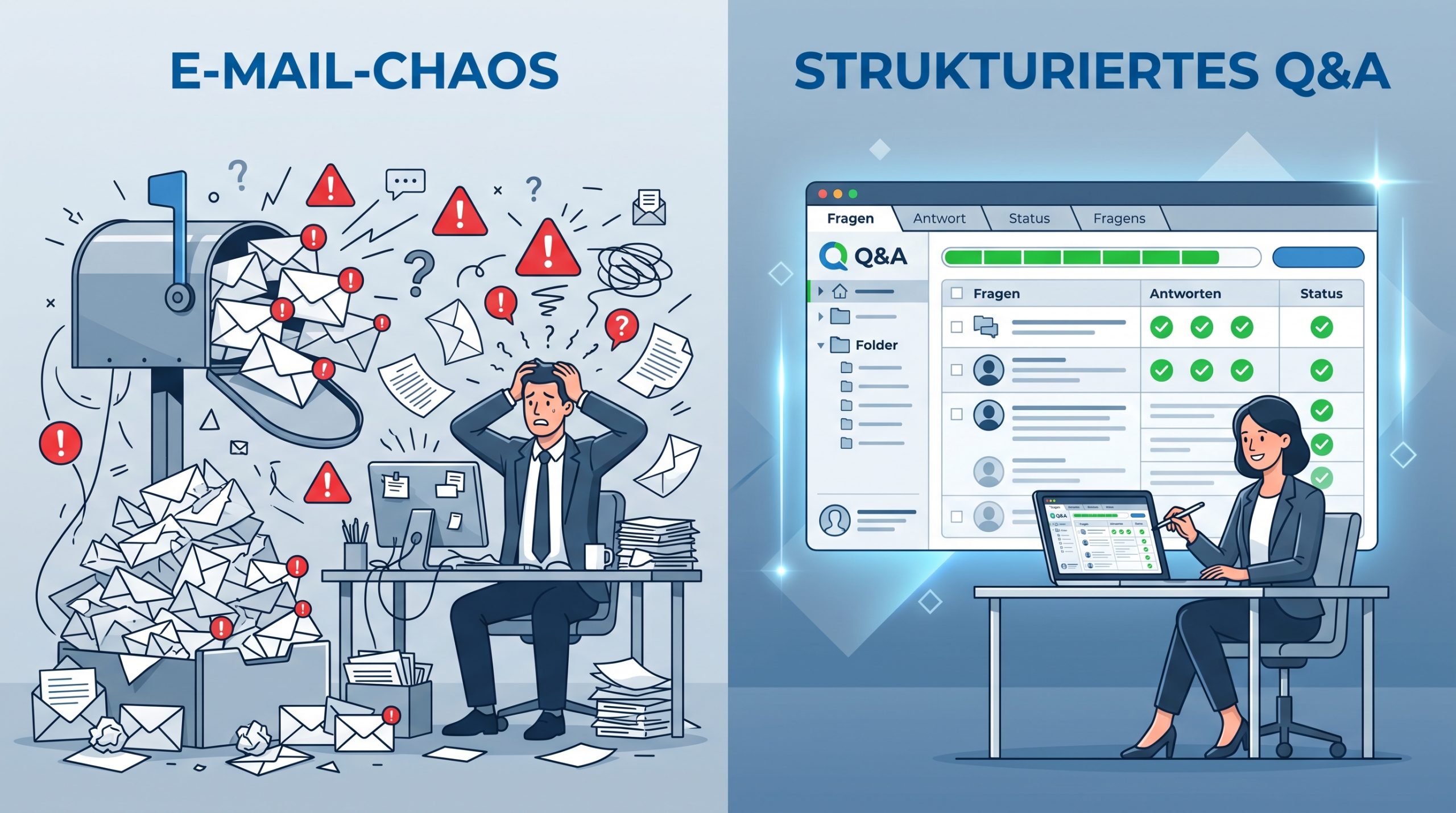 Q&A im Datenraum: Rückfragen strukturieren statt in E-Mails verlieren 2 Strukturierter Q&A Workflow im virtuellen Datenraum